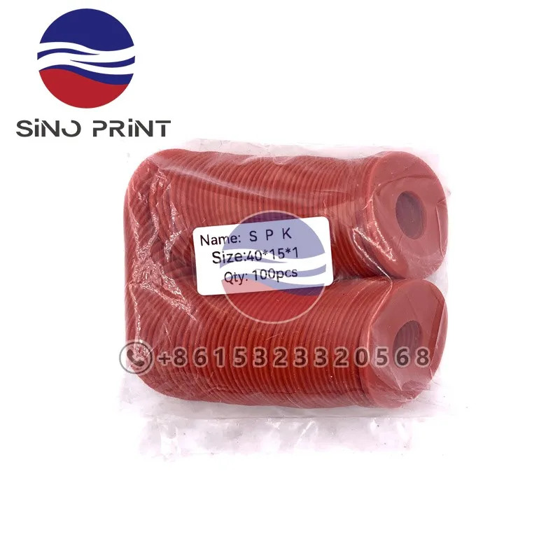 1Bag of 100Pcs Red Rubber Sucker For Printing Machine Flat Red Color 40*15*1mm 40×15×1mm Printer Sucker Machine Spare Parts