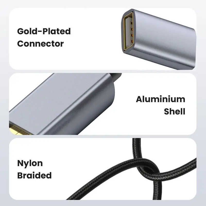 0.3-10m High Speed USB 2.0 Version With Gold-Plated Metal Shell and Cotton Mesh USB A-Type Male to Female Extended Data Charging