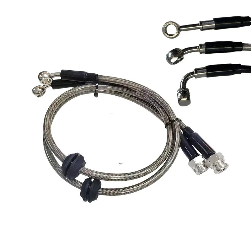 

Автомобильный гидравлический тормозной шланг Yamaha, усиленная автомобильная плетеная тормозная трубка сцепления из нержавеющей стали M10 0 ° 28 ° 90 ° Женщина М10х1