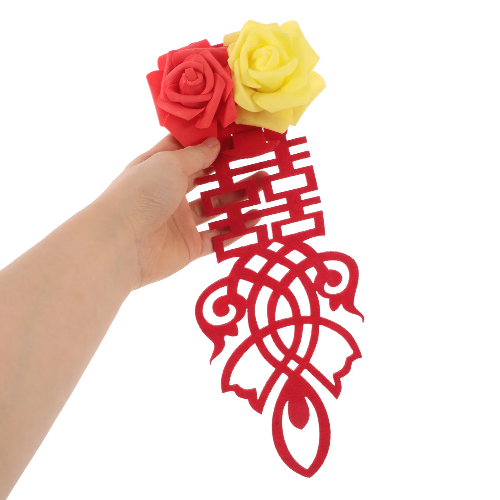 Wedding Car Tie Garlands Artificial Roses Floral Door Handle Decorations Lifelike Romantic Car Flower Arrangements Bridal