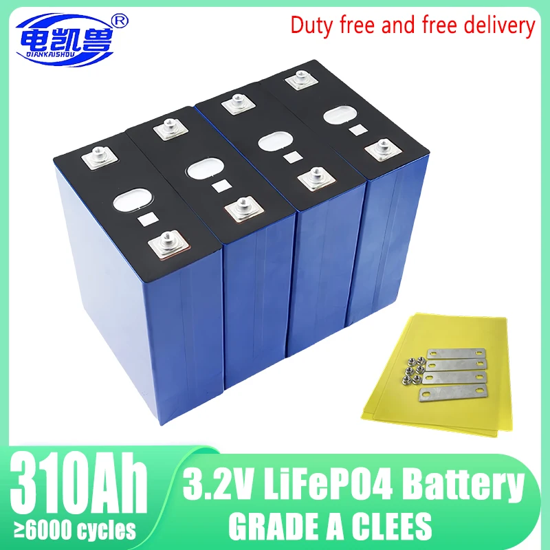 

Brand new 3.2V 310Ah Lifepo4 rechargeable battery Grade A DIY 12V 24V 48V RV solar storage golf cart battery pack EU/US tax-free