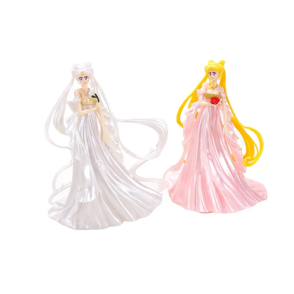 Aranyos Matróz Hold Elárusítónő 14CM tsukino usagi esküvői ruhát manöken pvc Gyermek- collectible Szobor Árverseny asztali decoratie gyerekeknek Karácsony ajándékok