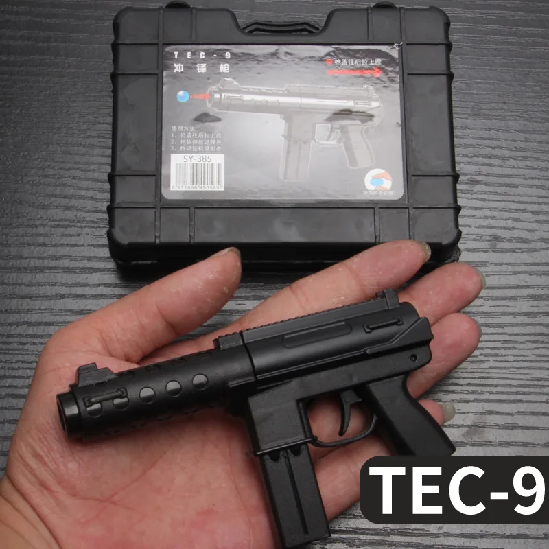 Mini pistolet TEC-9 P90 rewolwer zabawki pistolet Model dzieci zabawki miękki pocisk może strzelać pistolet maszynowy broń dla chłopców Party Favor