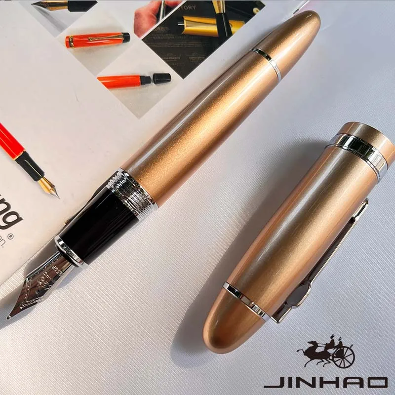 1 STKS JINHAO 159 Klassiek ontwerp zilveren rand kalligrafie Iridium zakelijke pen met converter