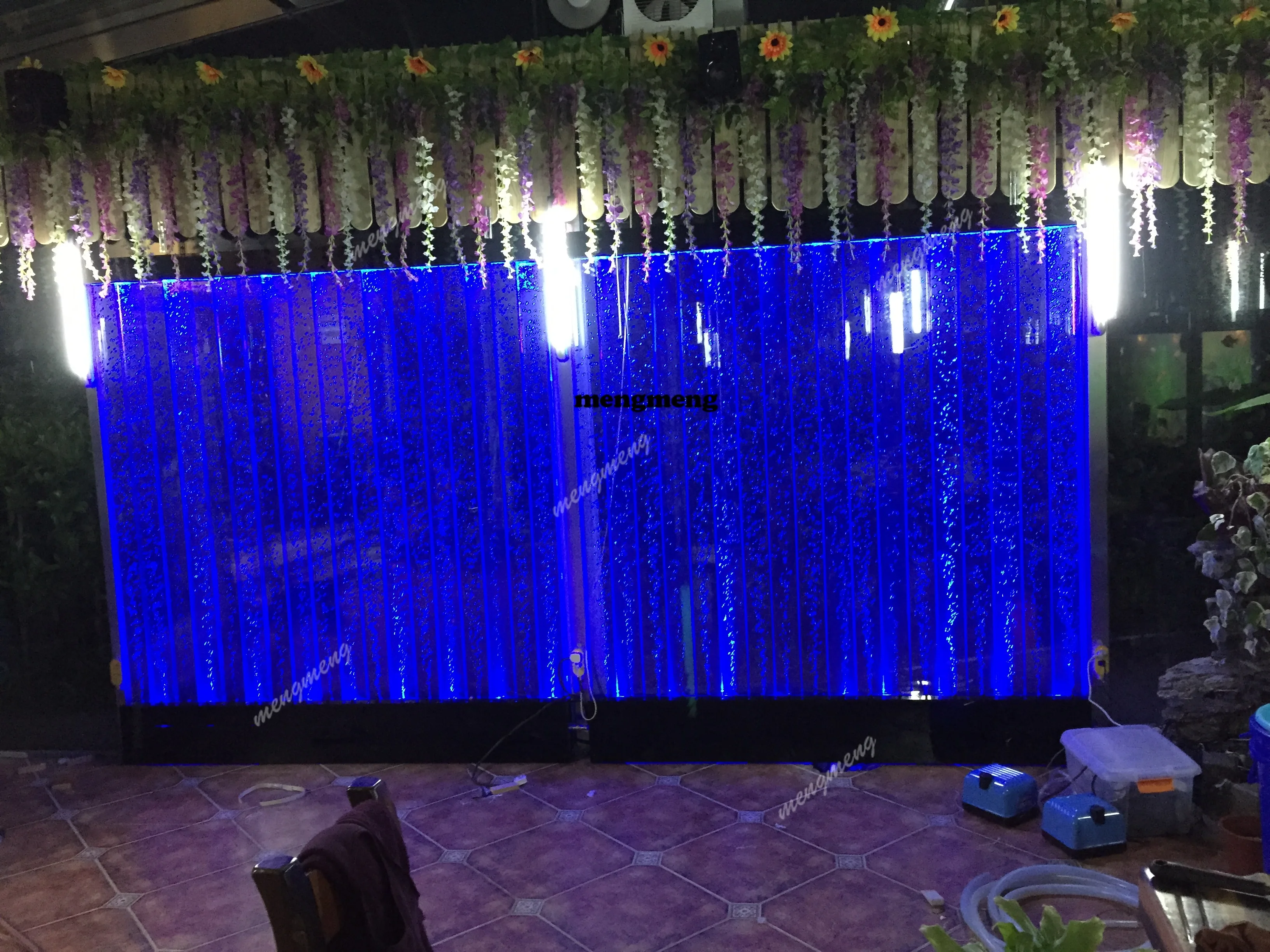 Acrylic Bubble Wall & Water Curtain Aquarium - Bubble Screen Partition for Living Room/Entrance - Water Dance Screen