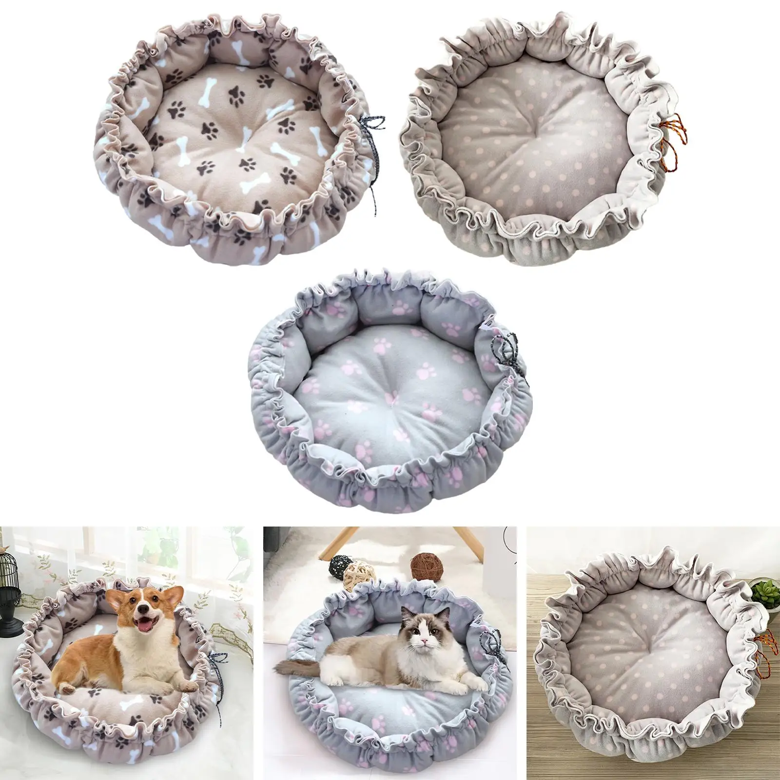 Pet  Bed Warm Mat Adjustable Sleeping Basket   Comfortable Round for Winter Tent Cats Puppy Medium Dogs