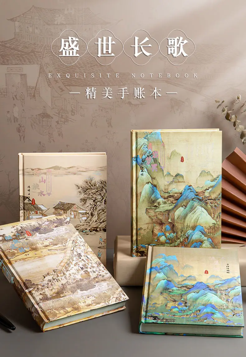 A5-Notizbuch, vollfarbig, blanko, Tagebuch „The Forbidden City Cultural Creative Gifts“, im chinesischen Stil, Ins Literary Vertical Line Diary – Detail 1