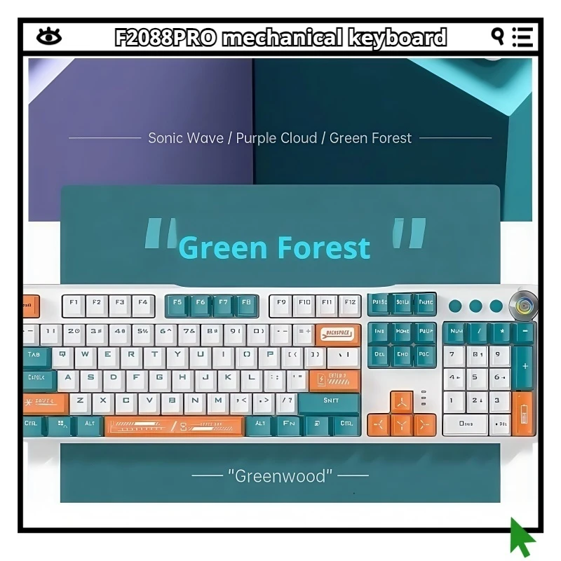 

AULA F2088 pro Mechanical Keyboard With 108 Key Side Engraving, Wired E-Sports Game Cool Lighting Millisecond Response