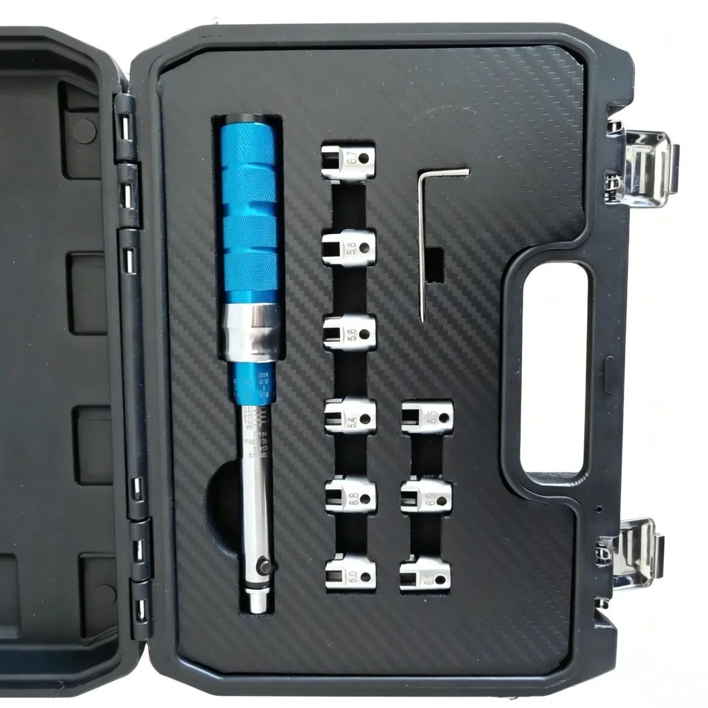 2-10 NM Spoke Torque Wrench Kit 11pcs Includes 9 Round Head Sockets 5.0mm 5.2mm 5.4mm 5.6mm 5.8mm 6.0mm 6.2mm 6.4mm 6.6mm 6.8mm