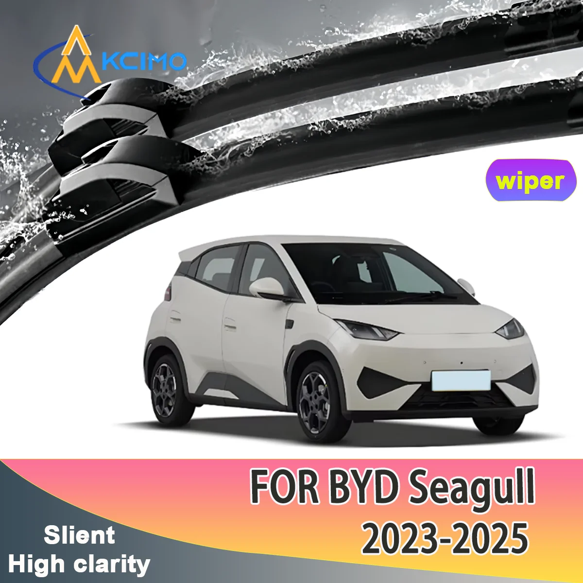 

2pcs Quality Windscreen Silent Black Car Rain Brush Suitable for BYD Seagull EQ 2023-2025 Front Windshield Auto Wipers Blade