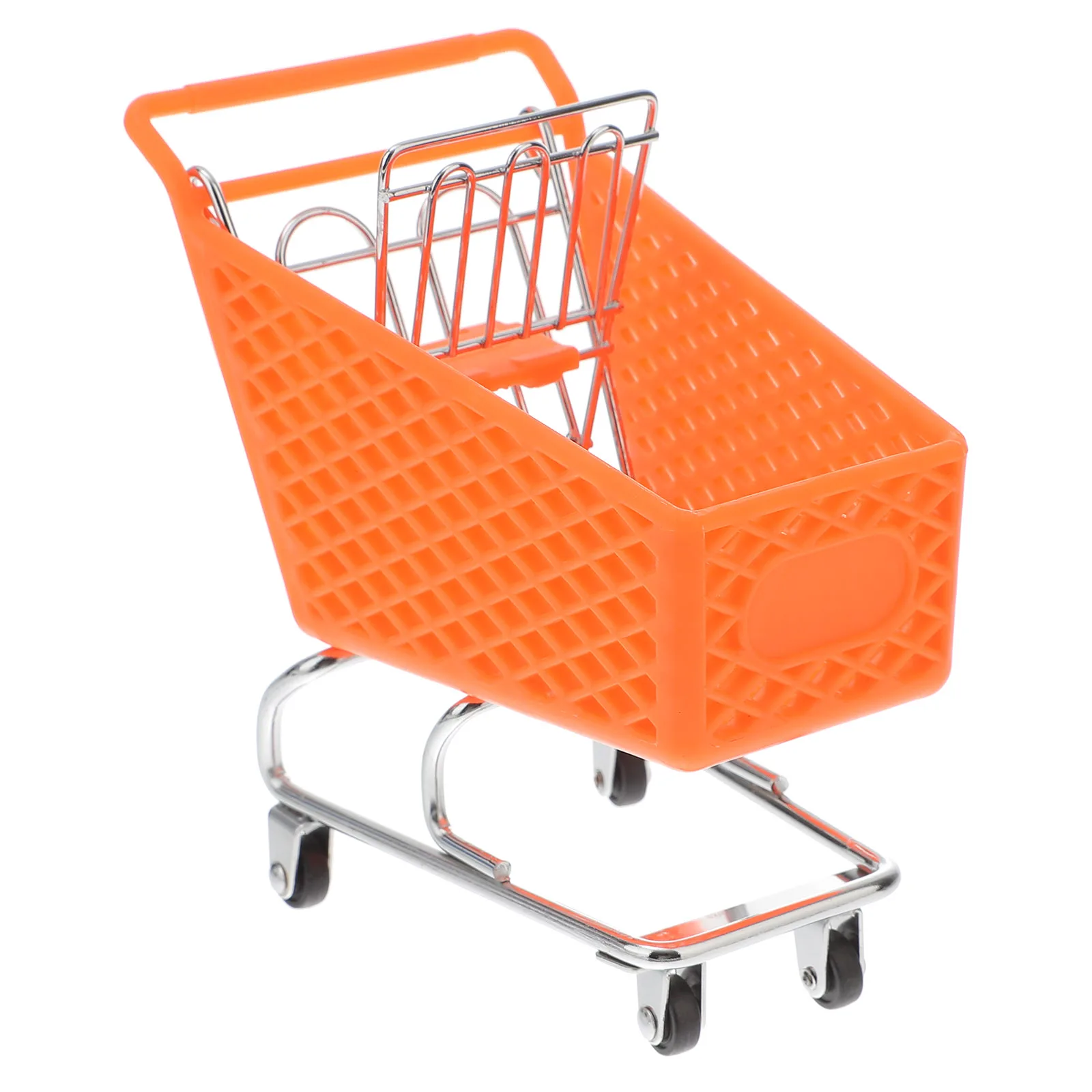 Mini carrito de compras para manualidades de Metal, cesta de almacenamiento de hierro, artesanía de hierro creativa, carrito de estilo supermercado, herramienta de empuje para cocina