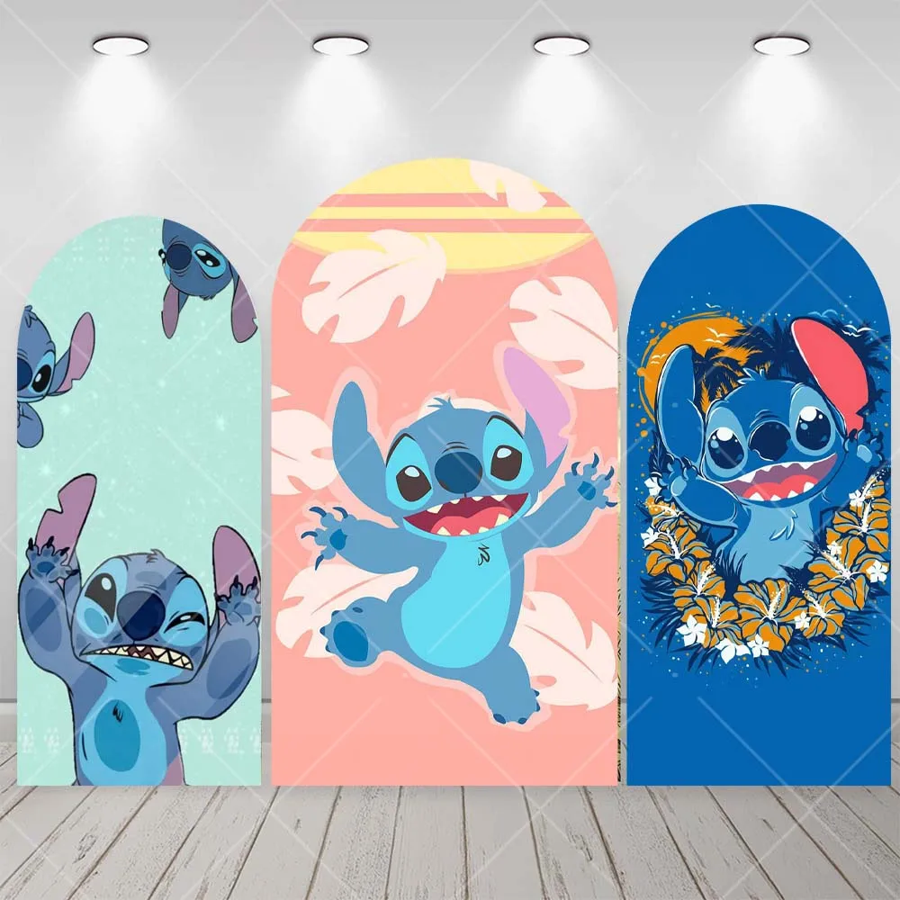 Disney Stitch Sea Cartoon Baby Kid Birthday Gift Party Cartoon Arch Backdrop Custom Kid Room Photography Poster Decor Background