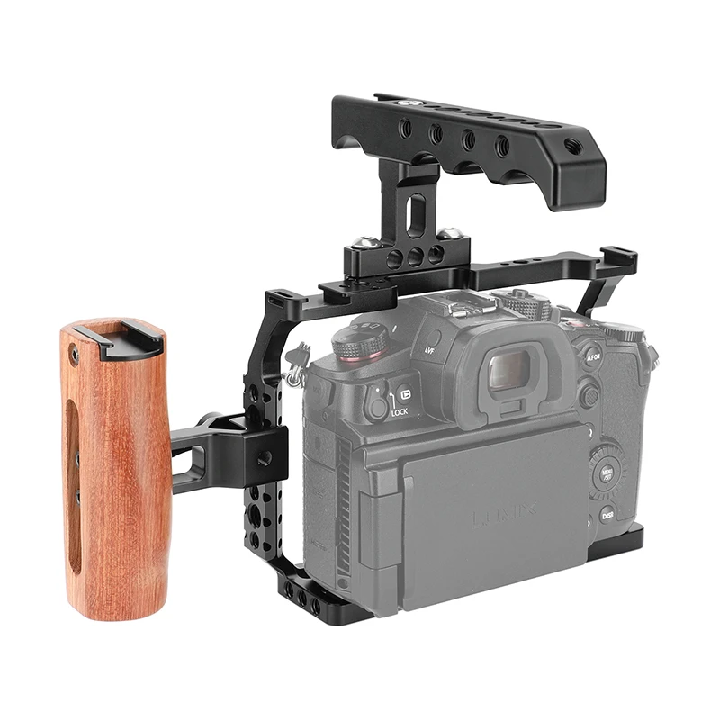 HDRIG Đầy Đủ Máy Ảnh Cage Với Xử Lý & Lạnh Giày Gắn Kết Cho Panasonic Lumix DMC-GH6