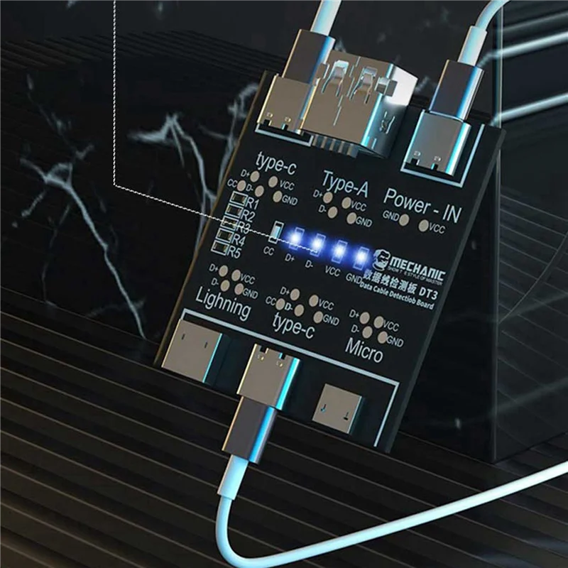 2025 estilo quente 3x dt3 placa de detecção de cabo de dados testador de cabo usb para ios android tipo-c curto-circuito on-off teste de comutação boa