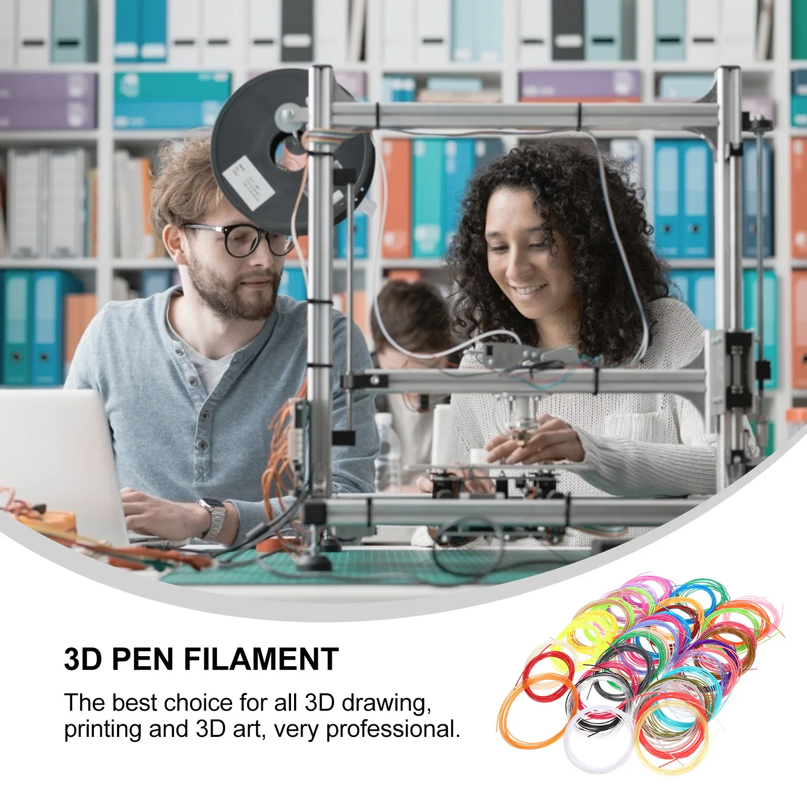 

40 Rolls 3D Printing Filament 1.75Mm High Temperature Resistant Durable Flexible Filament For 3D Printer Pen Refills Art Drawing