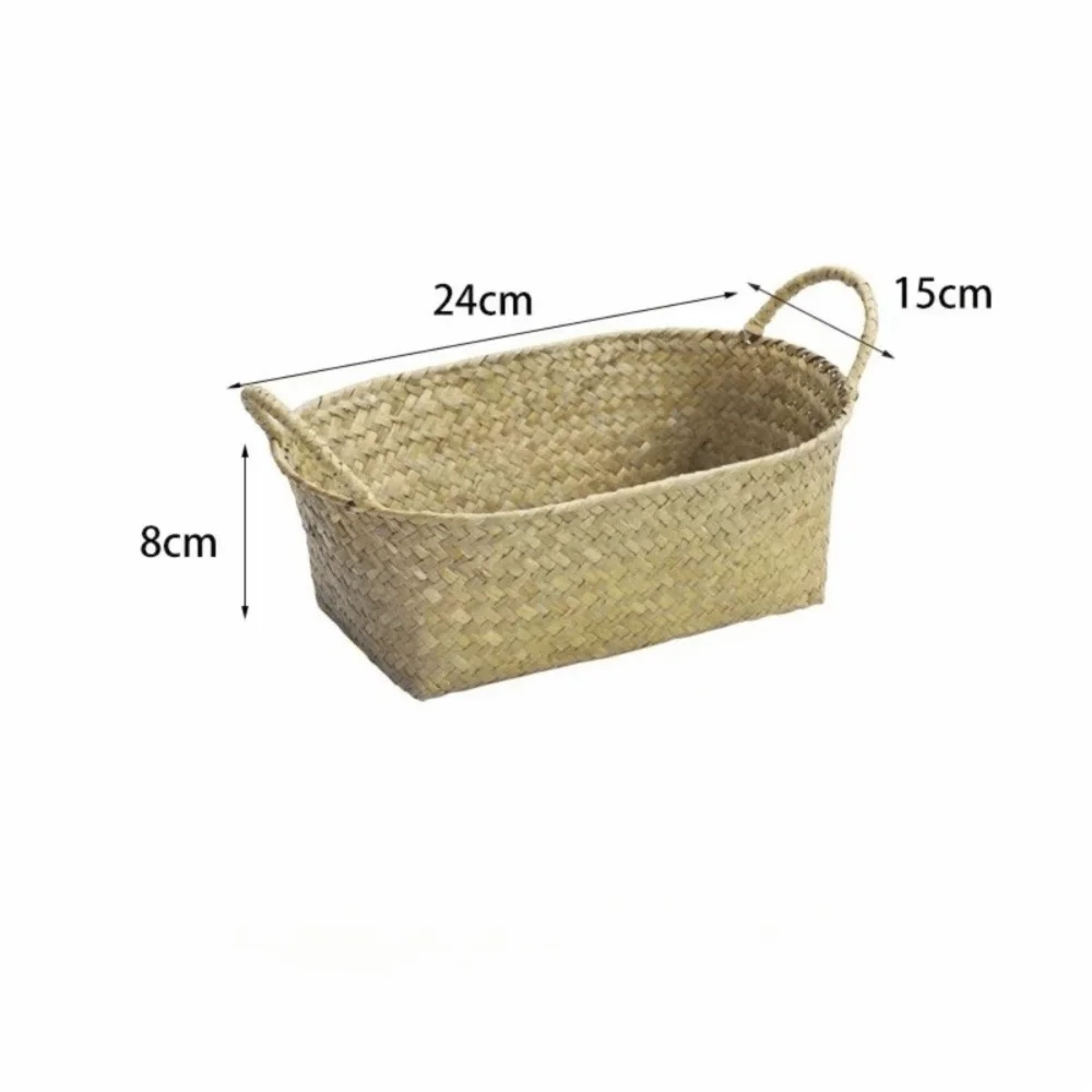 

Portable Handwoven Rattan Basket Desktop Storage Tool Rattan Storage Basket Storage Baskets with Handle