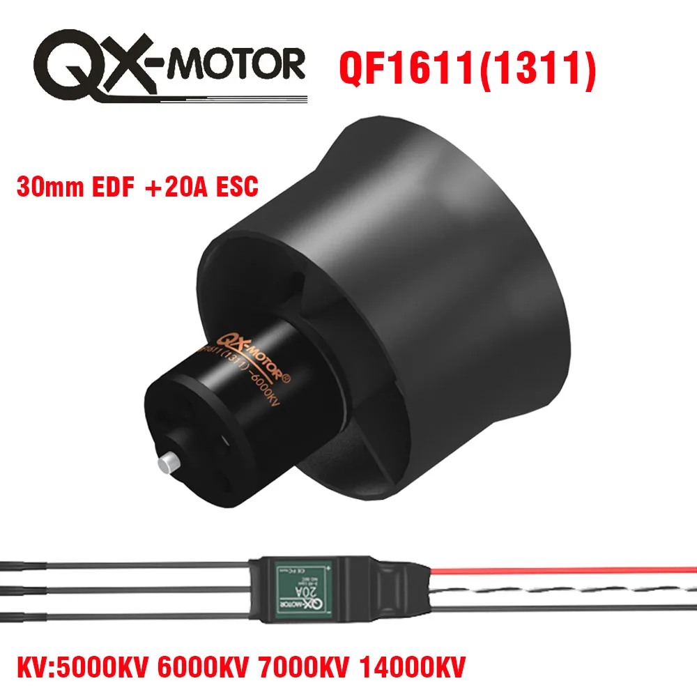 QX-motor 6 Blades Ducted Fan 30mm EDF WITH 20A ESC For DIY RC Airplanes Model Parts