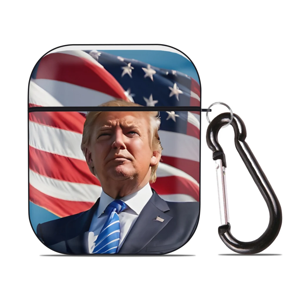 

Donald Trump 2024 for AirPods Case Cover, Hard PC Protective Cover with Buckle, Compatible with Apple AirPods 2nd 1st