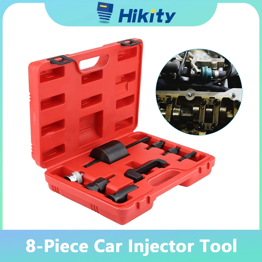 Hikity 8PS Car Injector Tool Removal Puller Carbon Steel Construction Common Rail Injector Extractor Puller for Mercedes Benz