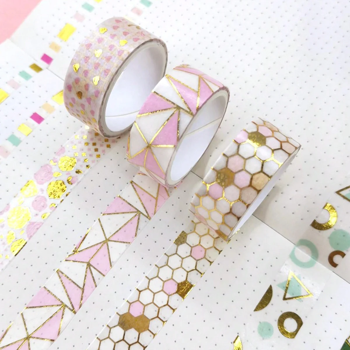 7ロール、クリエイティブな金箔紙和紙テープ、ノート、フォトフレーム、ギフトボックスの装飾に最適、絶妙なギフト