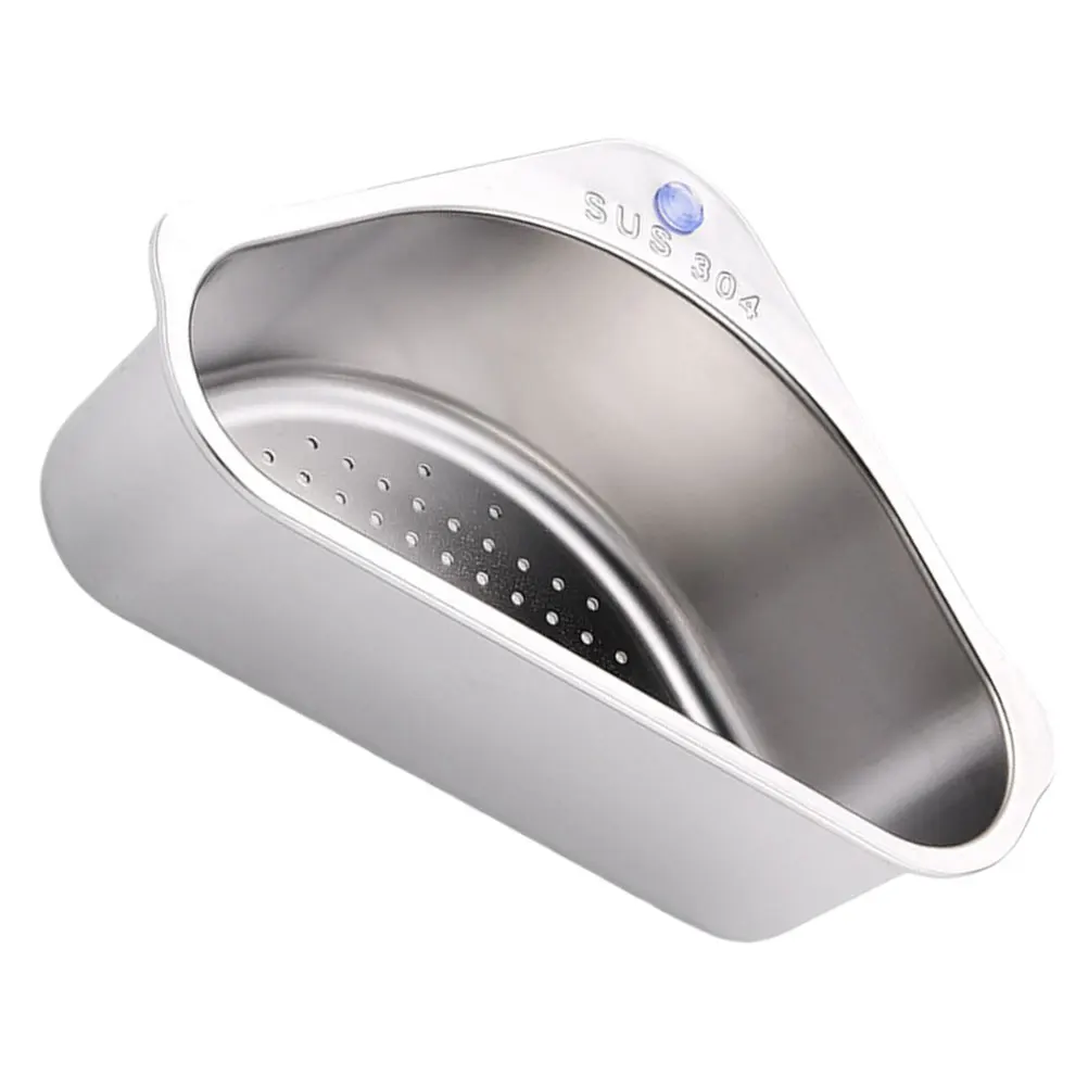 

Stainless Steel Sink Corner Drain Basket Strong Suction Cup Kitchen Storage Rack Mesh Colander Dish Drying Ventilation Household