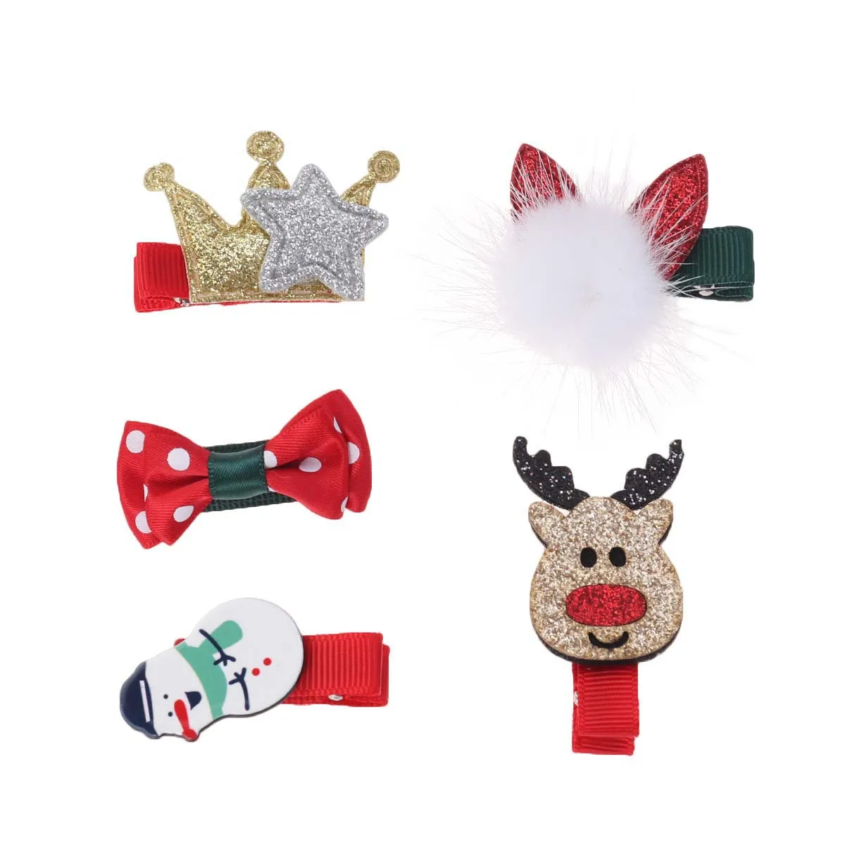 

5 Pcs Hairpin Accessories Set Harajuku Clips Christmas Barrettes Accessory for