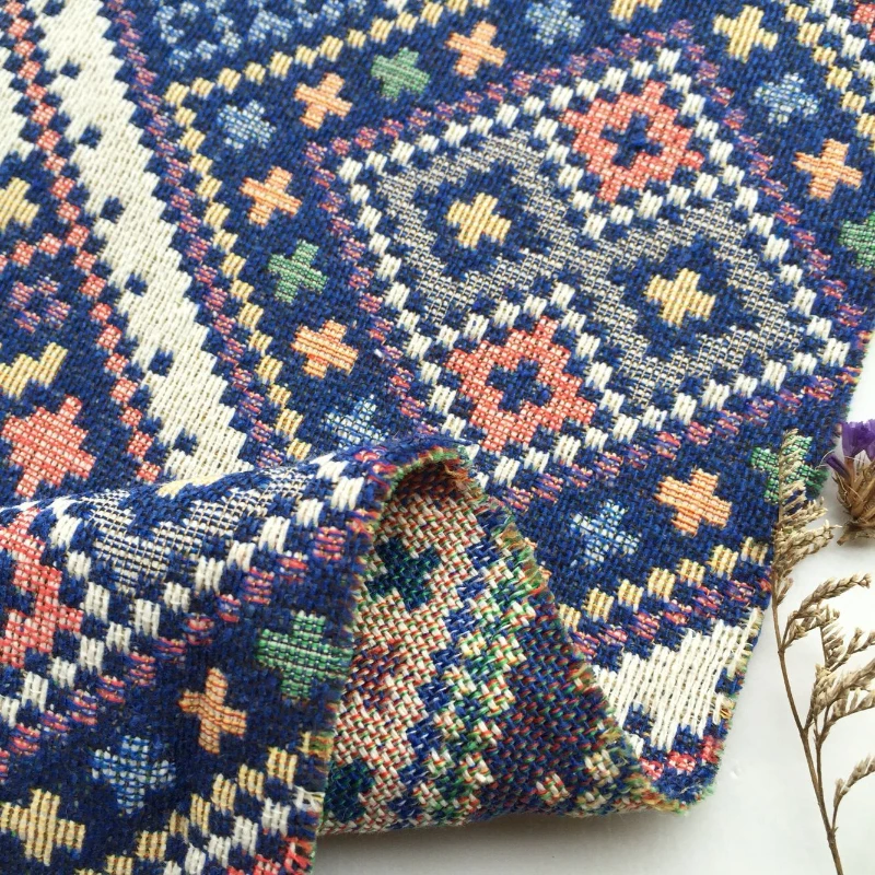 מעובה אתני סגנון פוליאסטר כותנה בד ספת כרית הלבשה תפרים רקע דקורטיבי מפת אופנה Diy תפירה