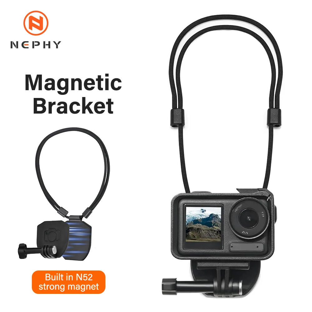Go 3S Magnetic Neck Strap Hold Mount Bracket Adapter With Lanyard For DJI Action 4/Gopro/Fimi/Pocket 3/Insta360 X4 Accessories