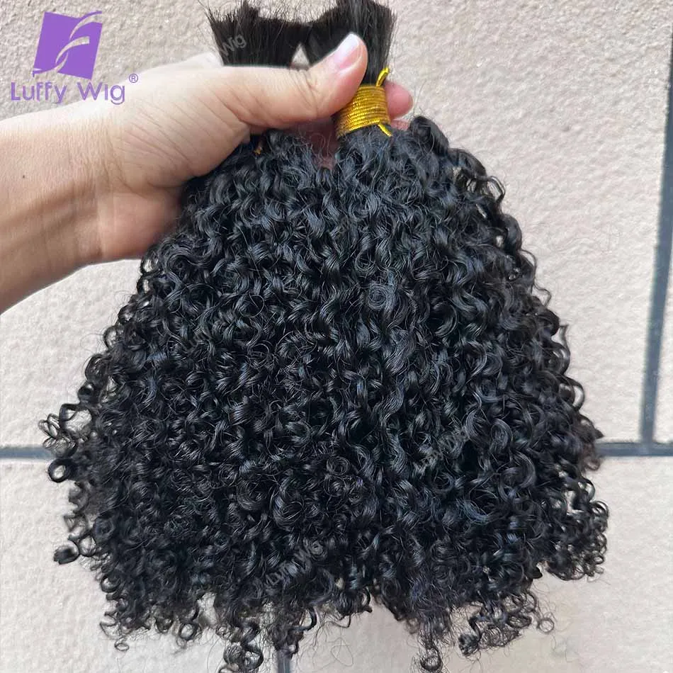 Bulk Menselijk Haar Afro Kinky Krullend Vlechten Hair Extensions Mongoolse Remy Menselijk Haar Boho Box Vlechten Bundels Voor Zwarte Vrouwen
