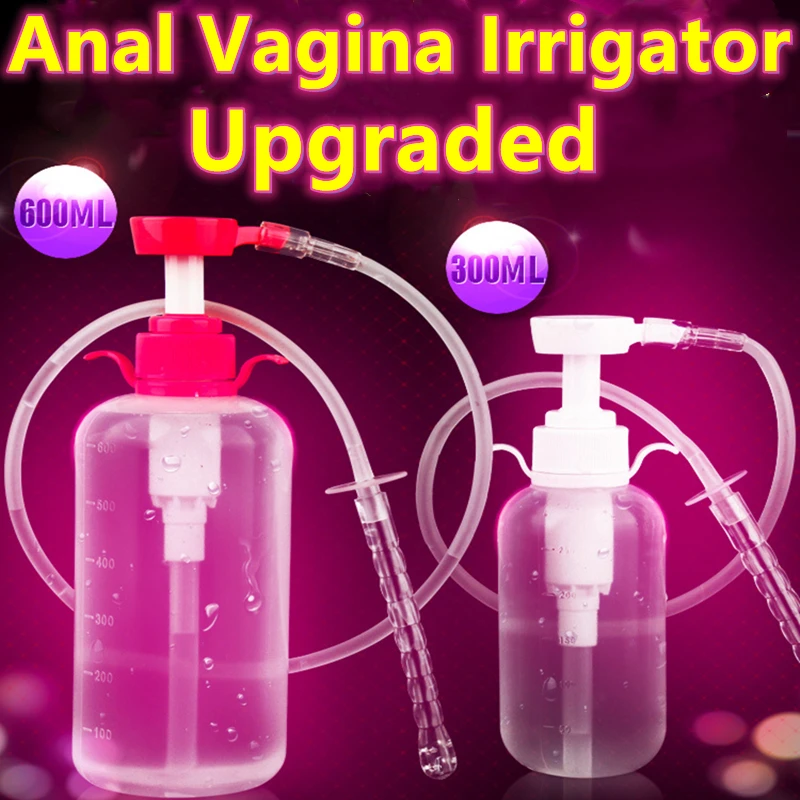 

600ml/300ml Reusable Vaginal irrigator Anal Enemator Push Flusher Enema Cleaning And Disinfection Tool Anus Douche Cleaner Bottl