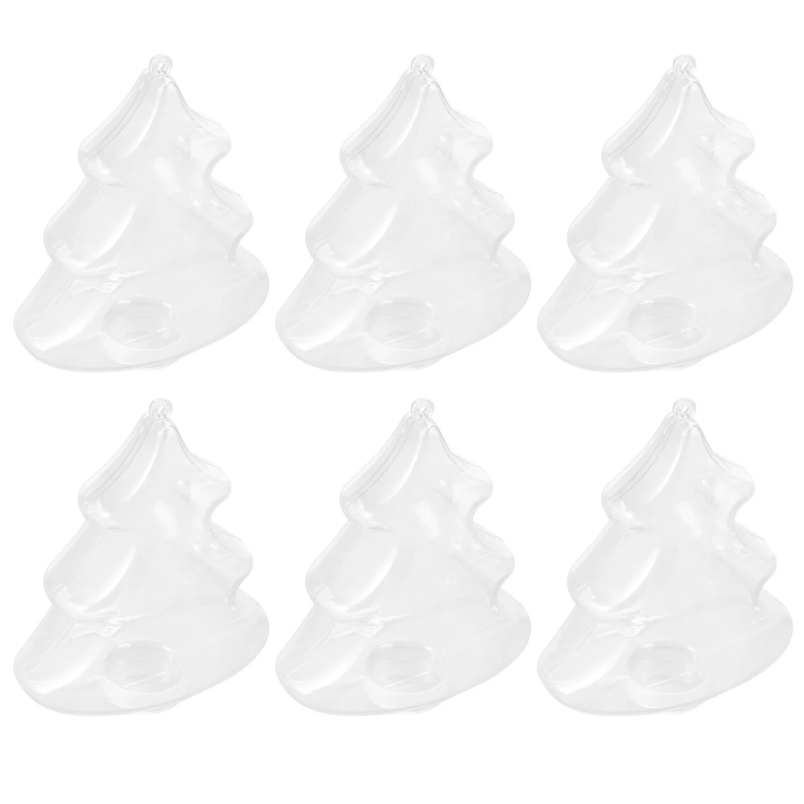 

6 Pcs Boxes Christmas Tree Candy Jar Party Favor Mini Gift Clear for Treats Holder