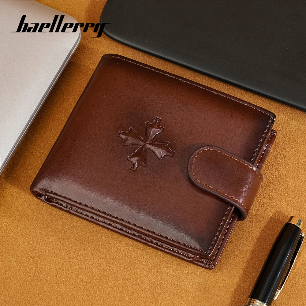 

Baellerry New Men Wallets Simple Short Card Bag Zipper Male Purses Vintage Coin Pocket Card Holder High Quality Wallet For Boys