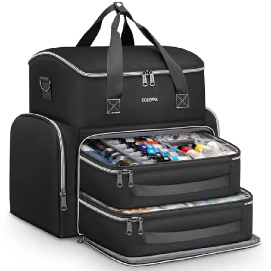 

Tattoo Travel Case Waterproof Tattoo Bag with 2 Removable Organizer Pouches Adjustable Dividers Tattoo Carrying Case for Equipm