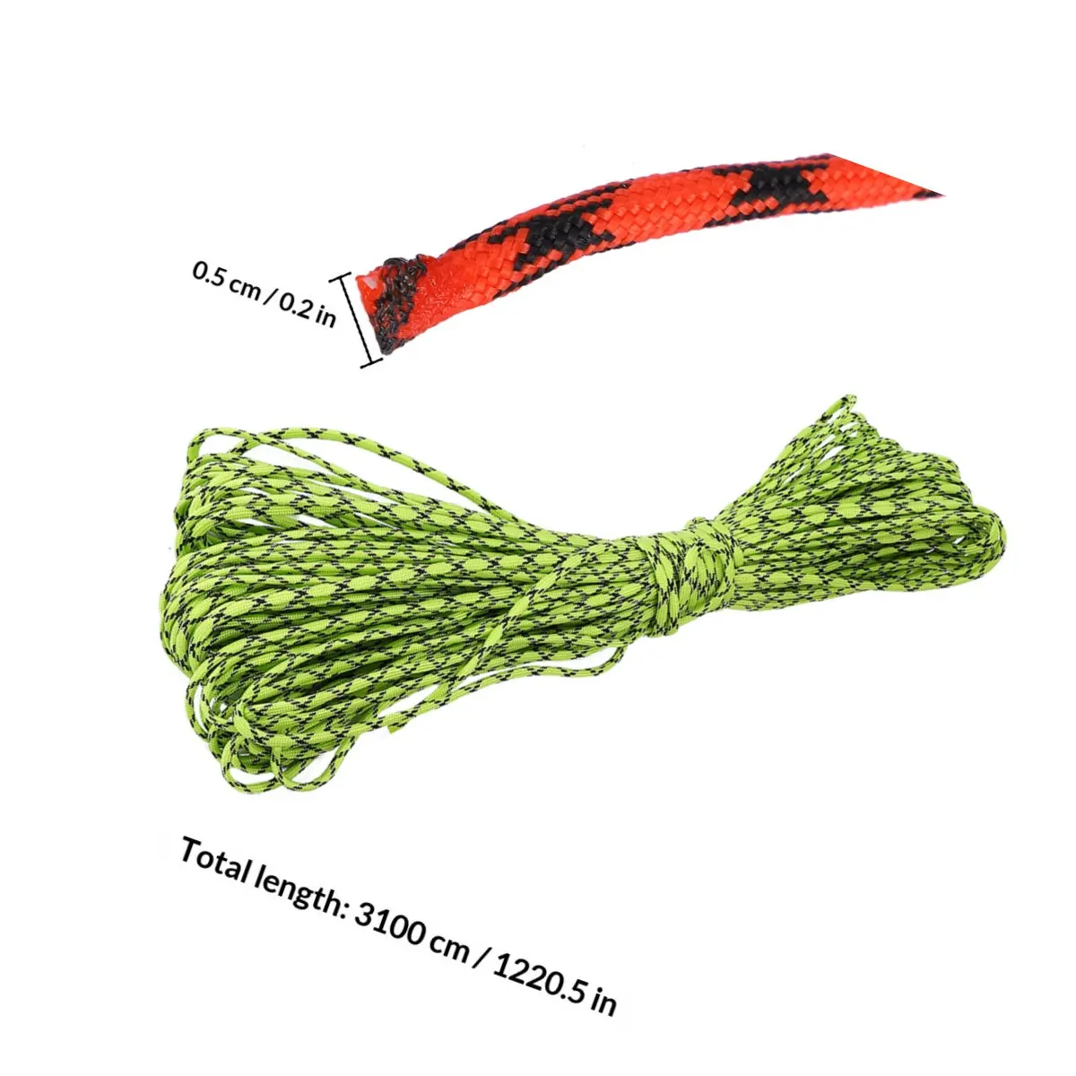 2Pcs 5Mm 7-Strand Paracord Survival Rope Polyester Heavy Duty Fade Resistant Lightweight Camping Hiking Outdoor Gear Emergency