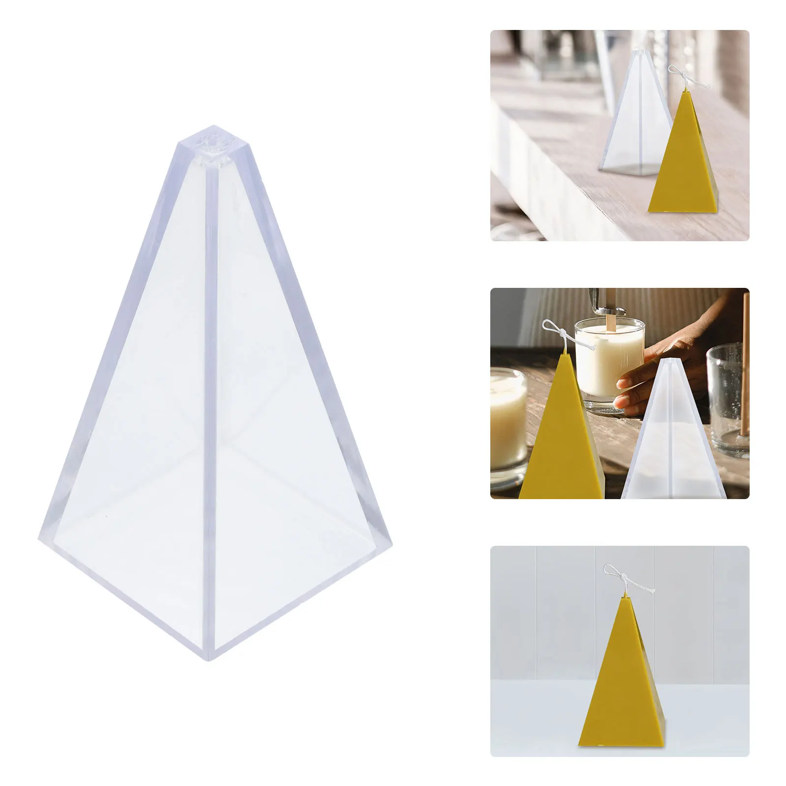 

1pc Pyramid Mold Plastic Geometrical Diy Mould For Scented Home Craft Aromatherapy Candles Handmade Solid Casting