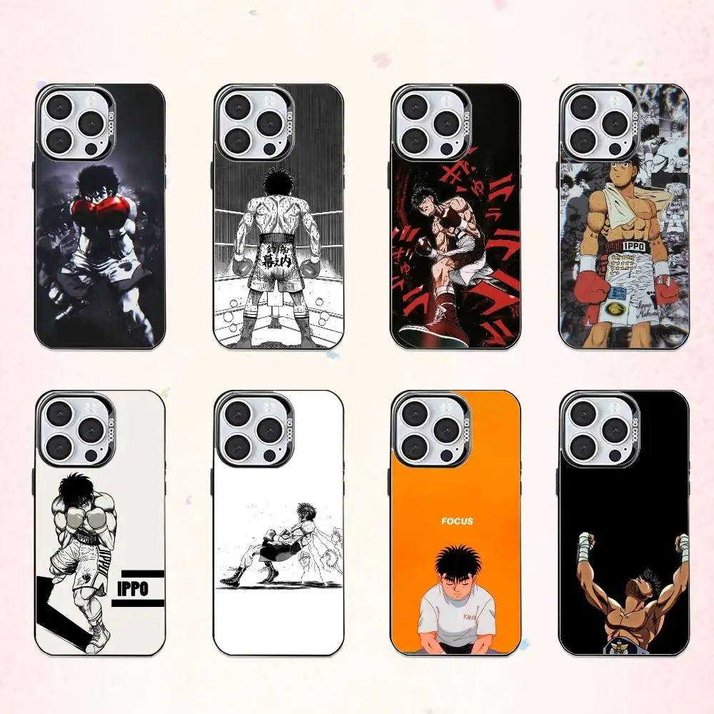 

Boxing H-Hajime no Ippo Phone Case For iPhone17,16,15,14,13,12,11 Plus,Pro Max Colored Silver Plated Inside Cover