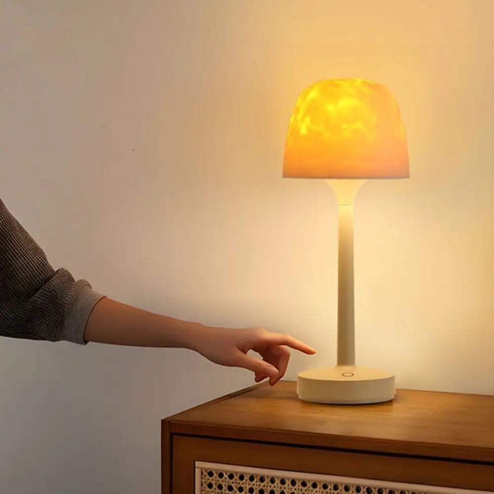 High Footed LED Atmosphere Desk Lamp Water Ripple Romantic Projection Night Light Touch/Remote Control Non-slip Bottom