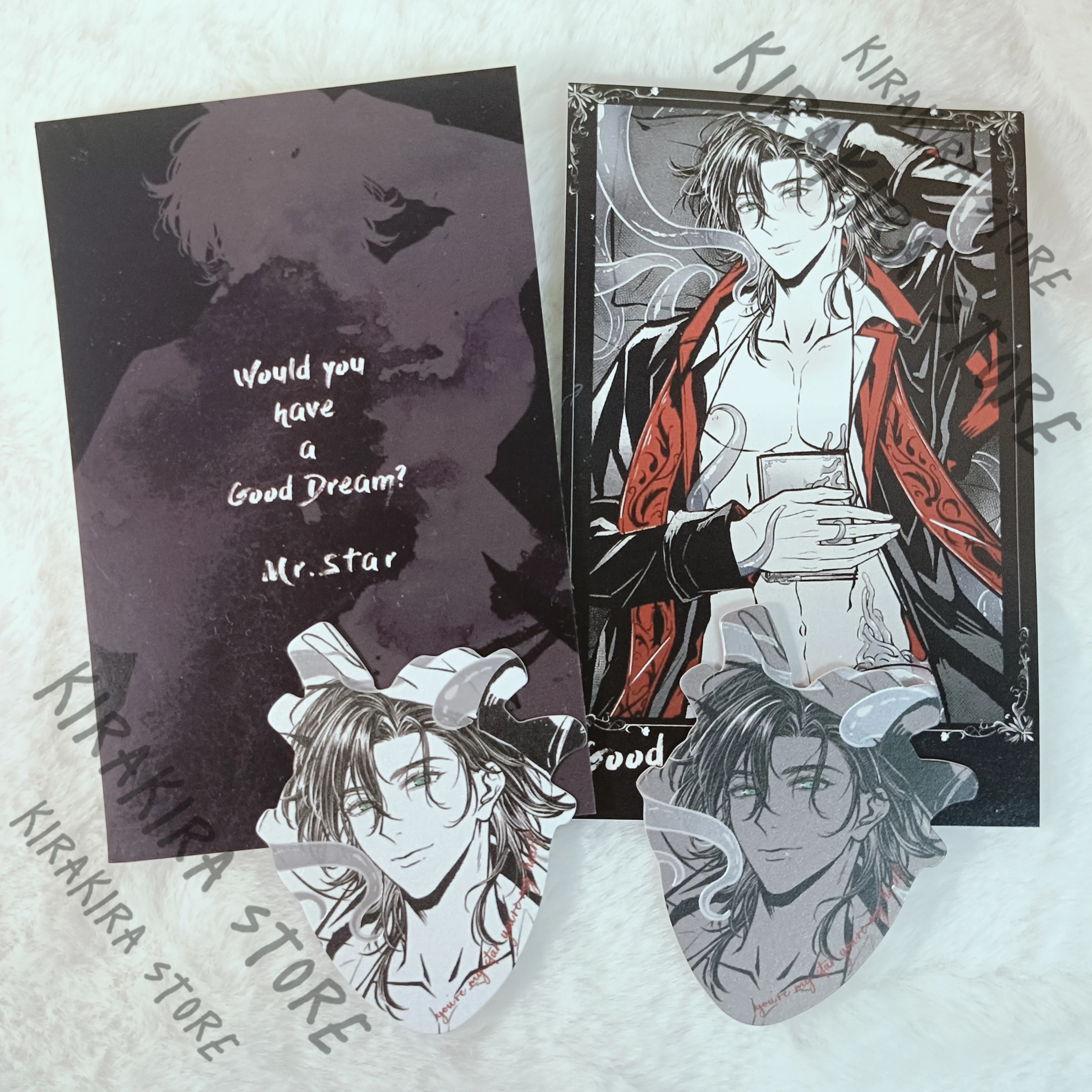 

Lord of Mysteries Klein Moretti Card Ornaments Collector's Edition Cards Heart Shaped Stamp Colorful Christmas Creativity Gifts