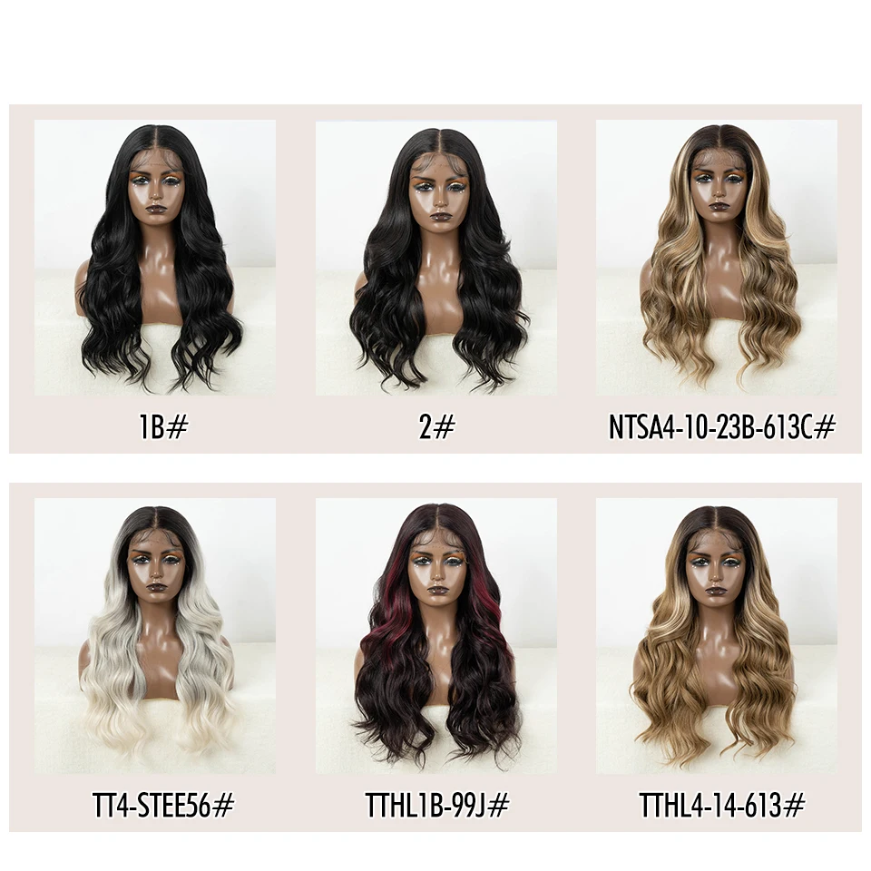 Magic Synthetic Lace Front Wigs for Women 13x7 HD Synthetic Body Wave Lace Wig Long Ombre Brown Wig Pre Plucked Cosplay Wigs