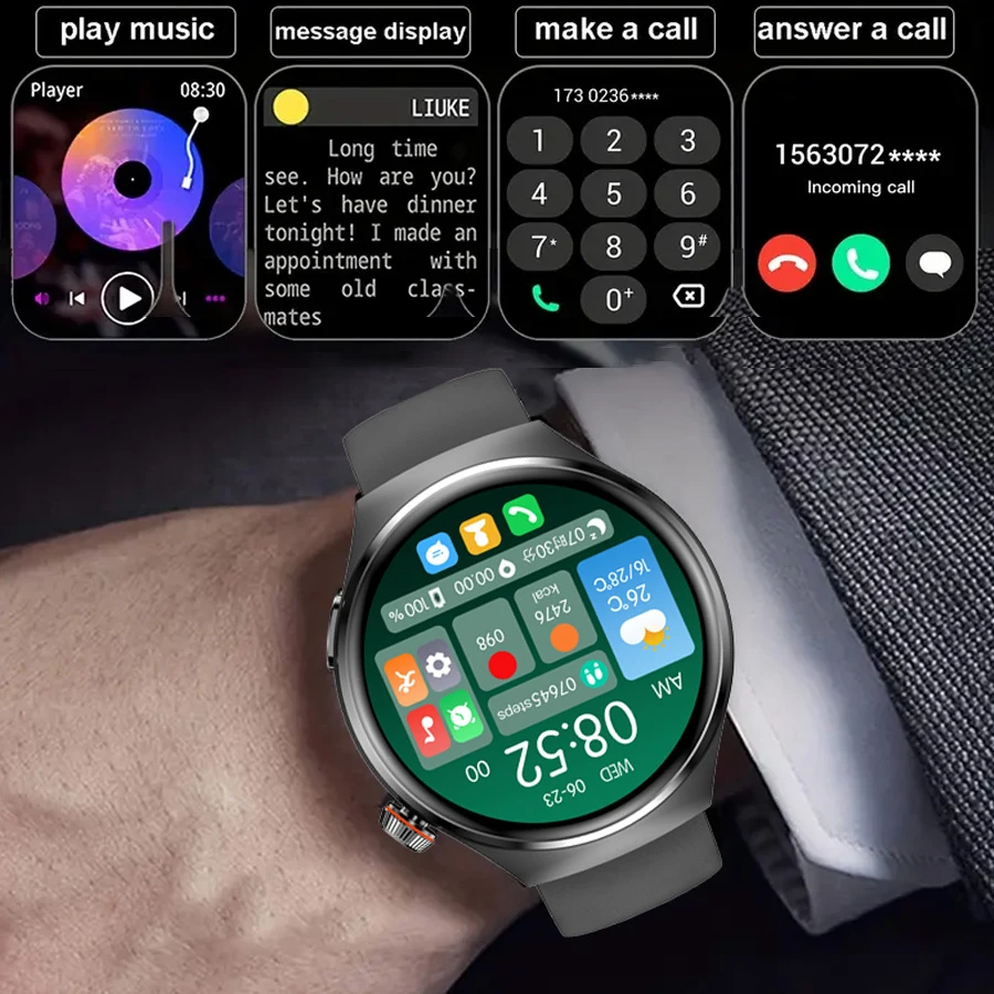 

For HUAWEI GT5 pro Smart Watch for Men GPS NFC 360*360 AMOLED Screen Heart Rate Monitor Bluetooth Call IP67 Waterproof 2024