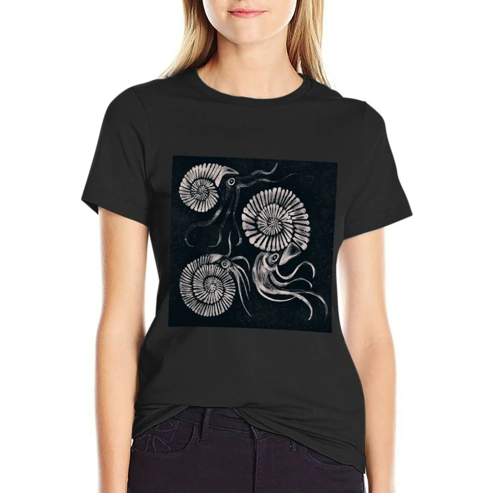 

Ammonites T-Shirt female vintage clothes graphics kawaii clothes t-shirts for Women graphic tees