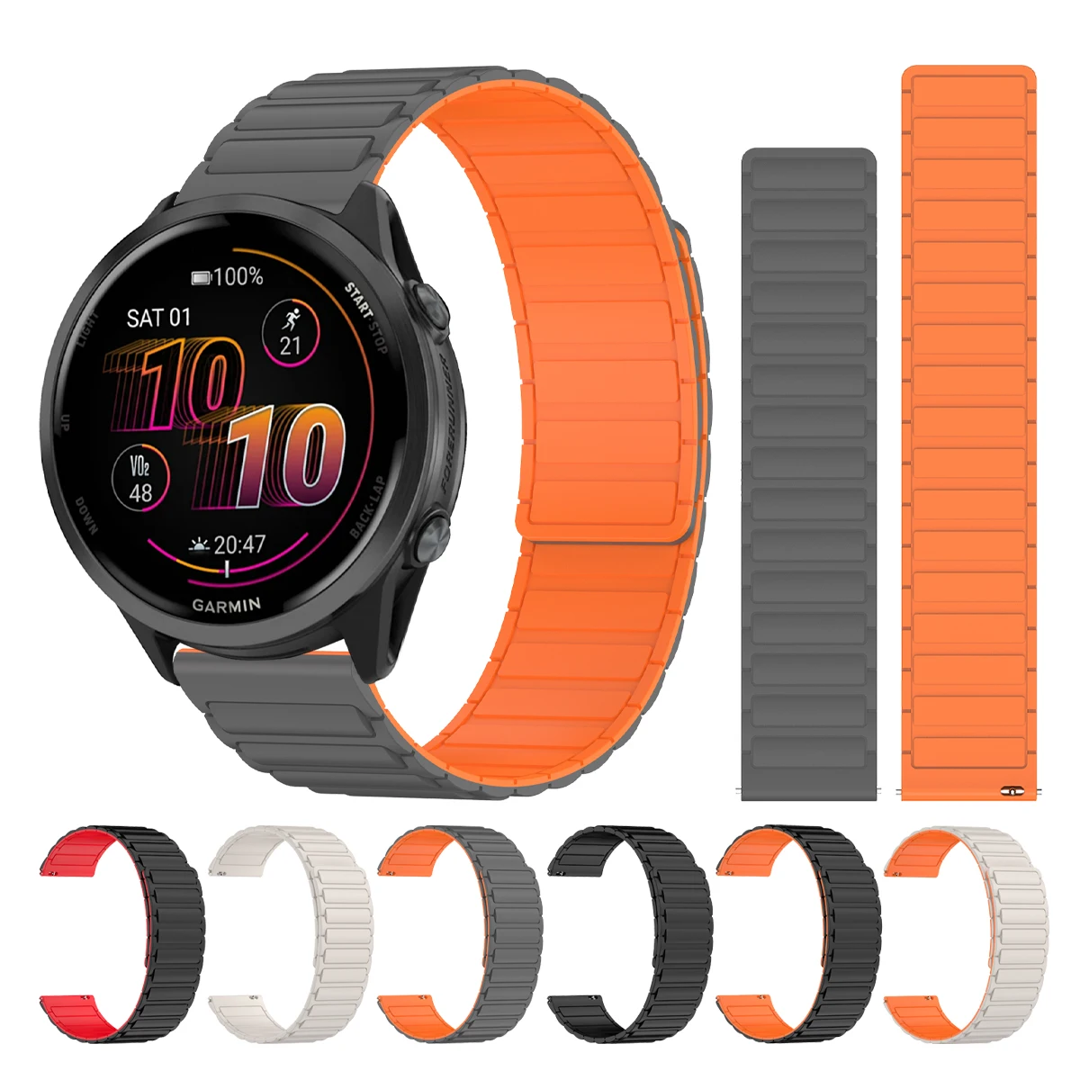 Magnetische 22 mm band voor Garmin Vivoactive 4/Darth Vader siliconen band Forerunner 570-47 mm 265 255/Venu 3 2 sportarmband Correa