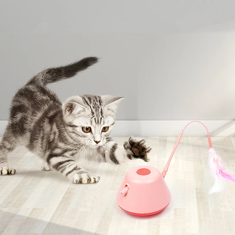 

Pet Toys Automatic Entertainment Turntable Pet Electric Toys Cat Accessories Led Infrared Tear Rod Feather Fishing Rod