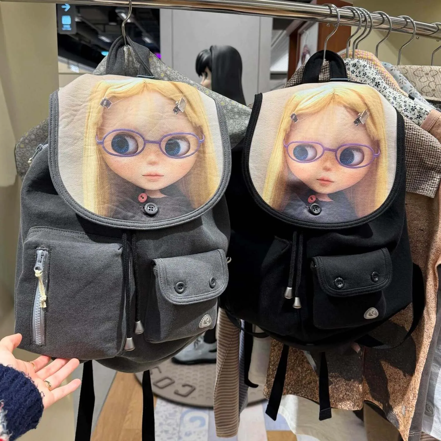 coyseio-blythe-collaborative-cute-backpack-computer-bag-cartoon-doll-double-shoulder-bag-soft-style-flip-cover-daily-use