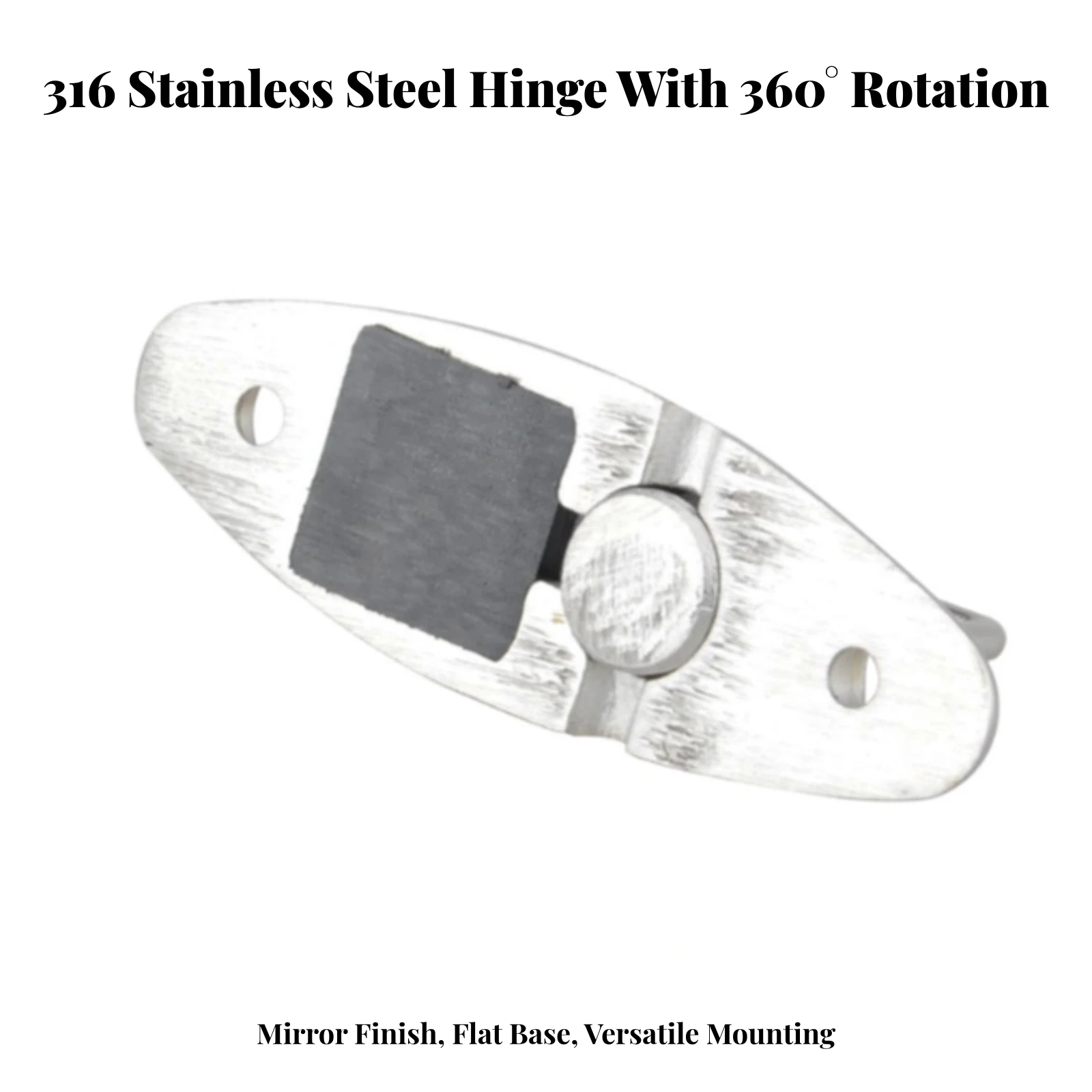 Boat Hinge with Rotating Loop Smooth Stainless Steel Deck Hinge Easy Installation Quiet for Yacht Builders, Boats, Yachts