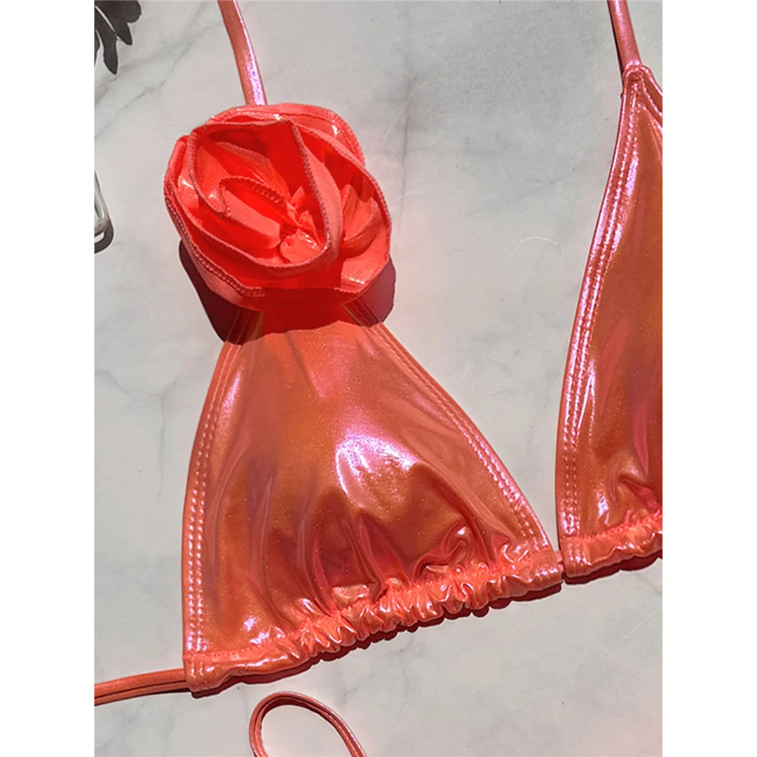 5 Farben, 3D-Blumen, Neckholder-Bikini mit Trägern, Damen-Badebekleidung, zweiteiliger Bikini-Set, Badeanzug, Badebekleidung, Schwimmbekleidung V5612 – Detail 40