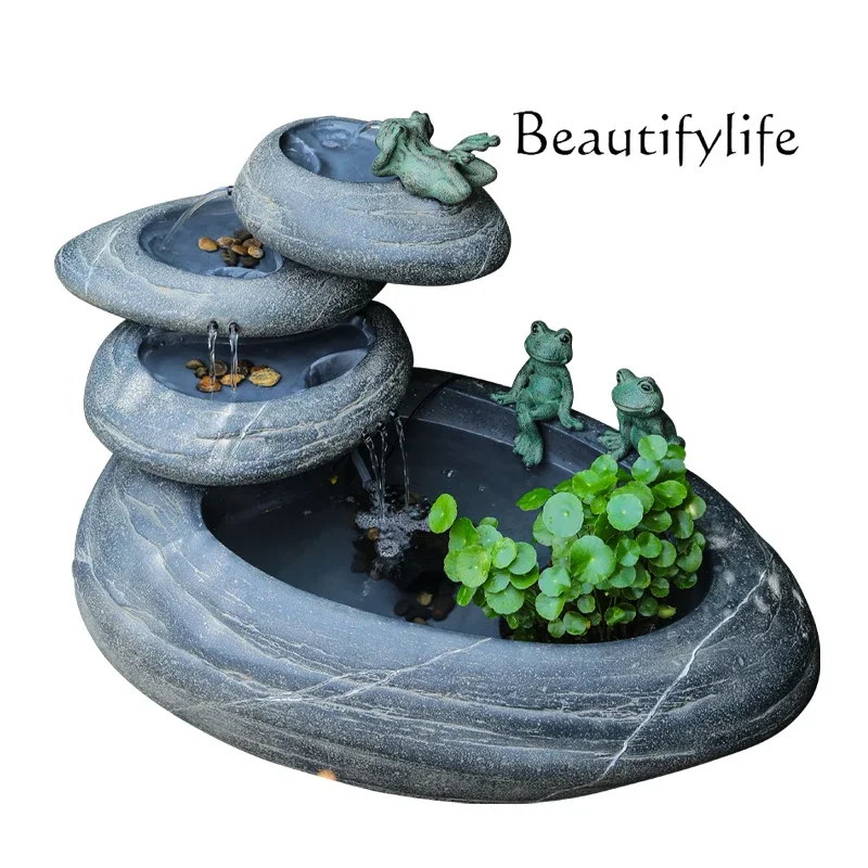 

Garden balcony landscaping flowing water ornaments small courtyard fish pond circulating water decorative water system landscape