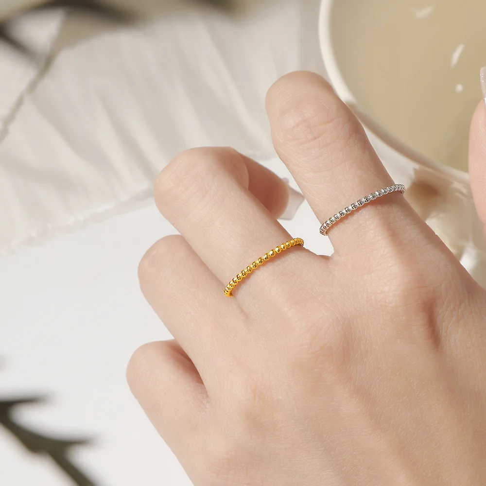Minimalist Stainless Steel Ring Unisex Slim Width 1.4MM Golden IP Plated Japan-Kore Style Fashion Accessory No Fade