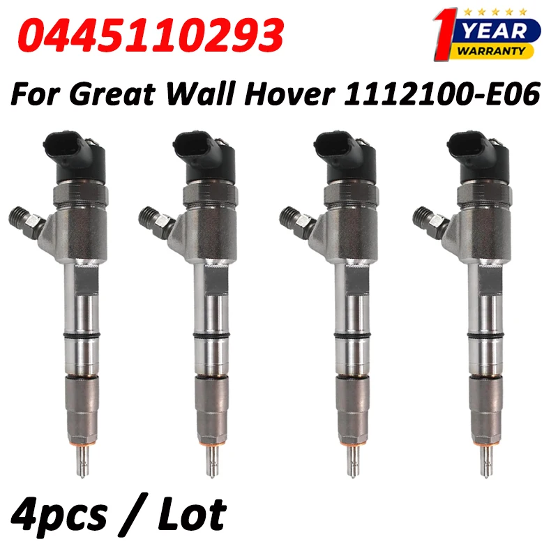 

4 шт. 0445110293 Дизельный инжектор 0 445 110 293 для Great Wall Hover 2.8D 1112100-E06 55577668