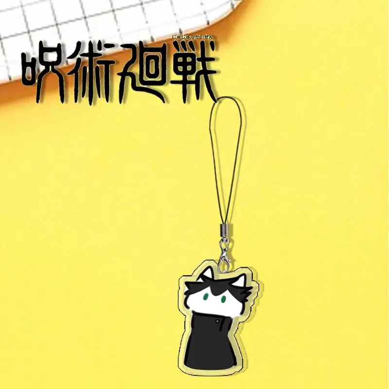 JJK Cat Series Mobile Phone Lanyard Gojo Satoru Choso Kawaii Straps Hanging Cute Anime Goods Phone Case Decor Acrylic Pendant